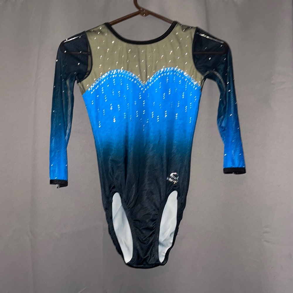 Competitive gymnastics leotard.